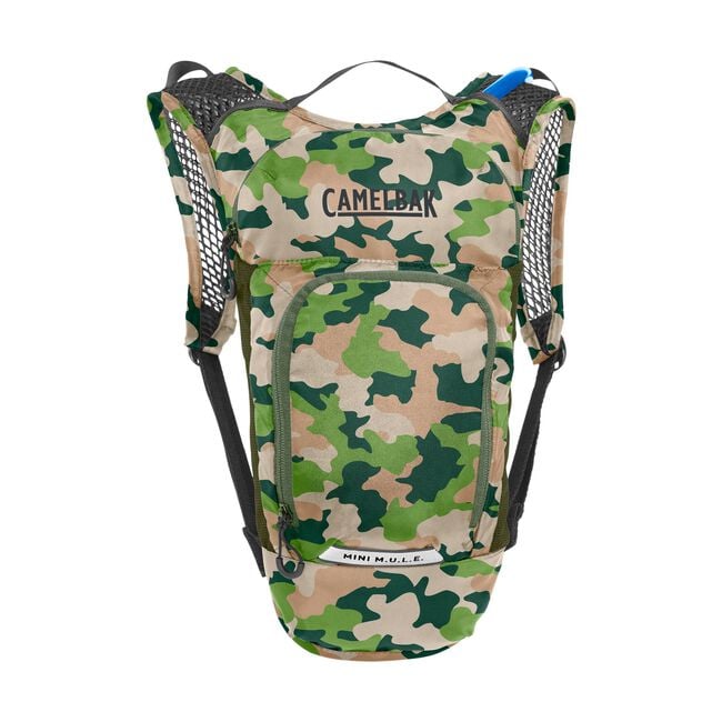CamelBak Mini M.U.L.E. 50oz Kids Hydration Pack - Camo from back straight on