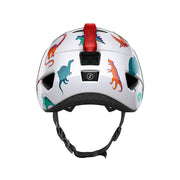 Lazer Pnut KinetiCore Kids Bike Helmet - Dinosaurs from back with light (not included)