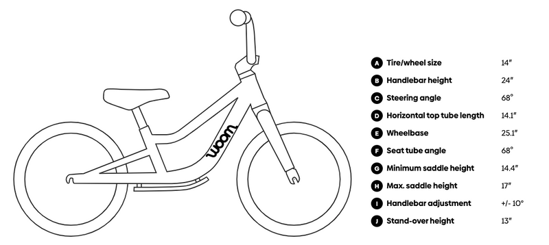 Woom GO 1 PLUS Kids Balance Bike (14")