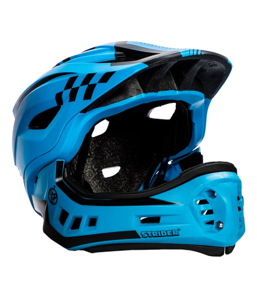 Strider 2-in-1 Full Face Kids Bike Helmet - Blue from Side