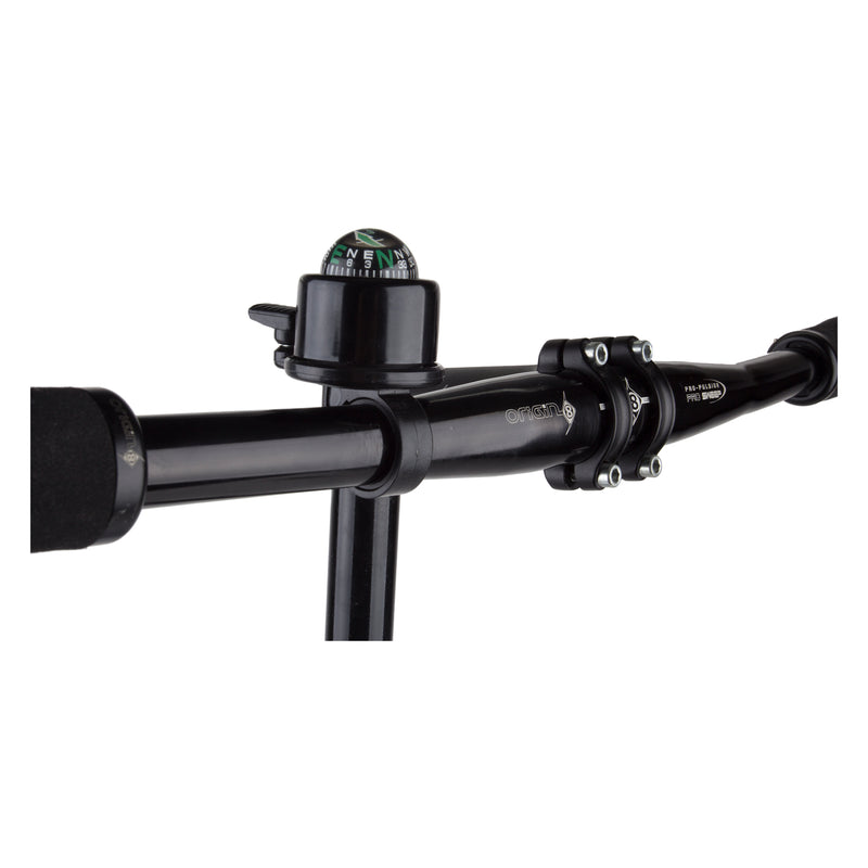 Sunlite Compass Bike Bell - Black with Compass Mounted on Handlebar