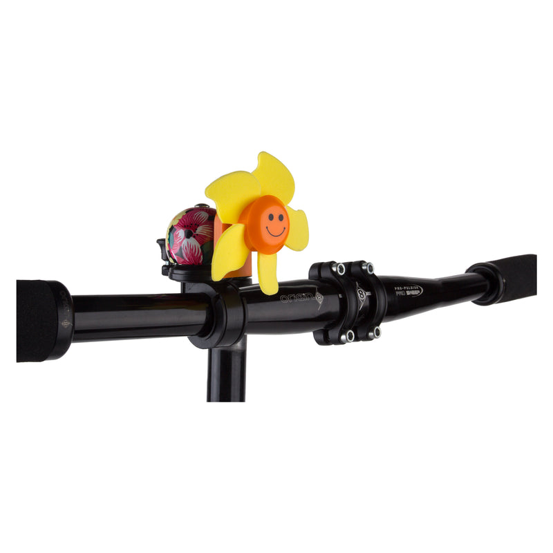 Sunlite Windmill Flower Bell - Yellow, Orange and Flower Design on Handlebar