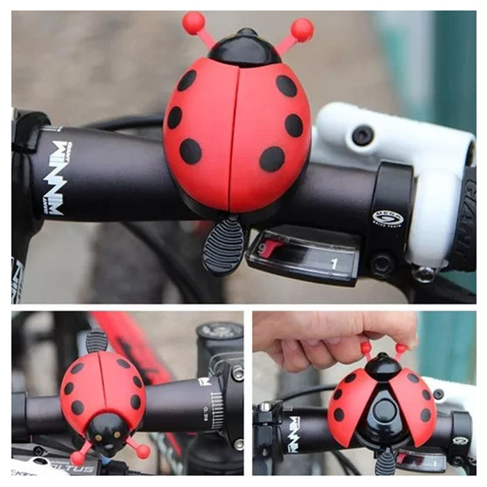 Flying Ladybug Bike Bell - Red on bike